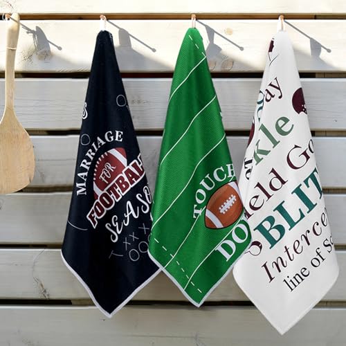 Ganeen JEE-GANEEN-1224 6 Pcs Football Kitchen Dish Towel Absorbent Tea Bar Hand Drying Cloth Football Kitchen Towels Football Dish Cloths thumb #1