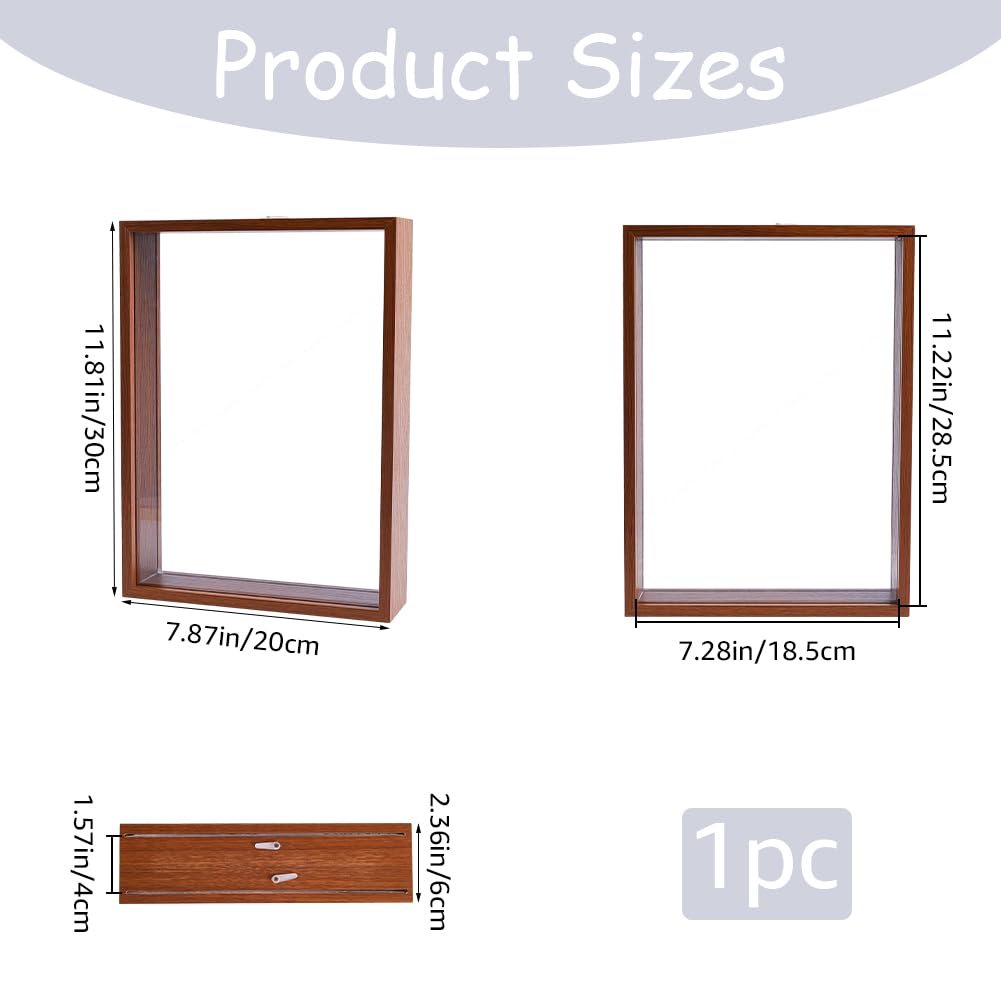 CREATCABIN Wooden Shadow Box Frame Dried Flowers Display Frame Deep Picture Photo Postcard Showing Specimen Frame DIY Crafts Tabletop Decor for Anniversary Wedding Graduation Travel 7.9x11.9x2.3 Inch - Image 3