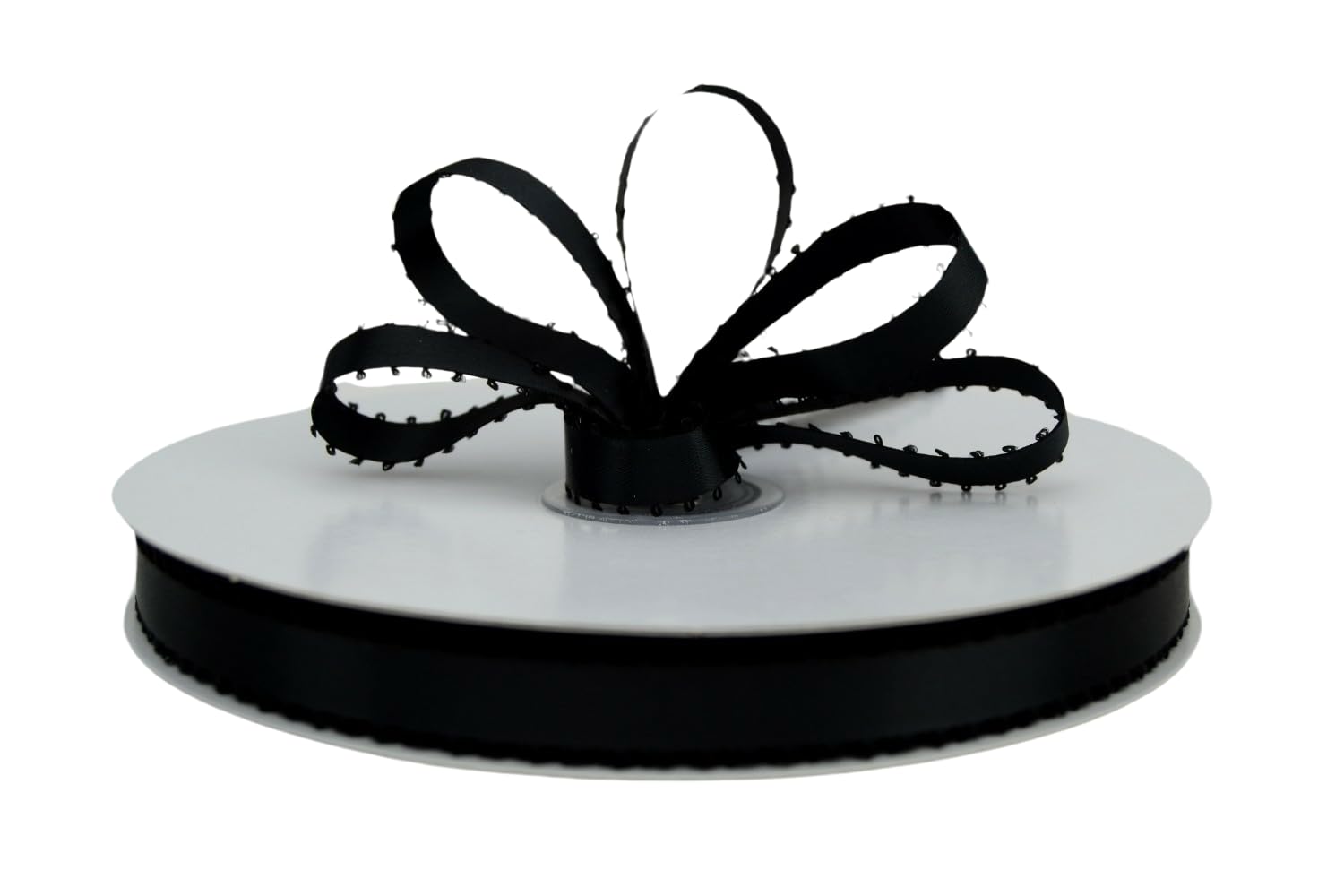 Ribbon BazaarFeather Edge Double Faced Satin - Black 3/16" 50yd