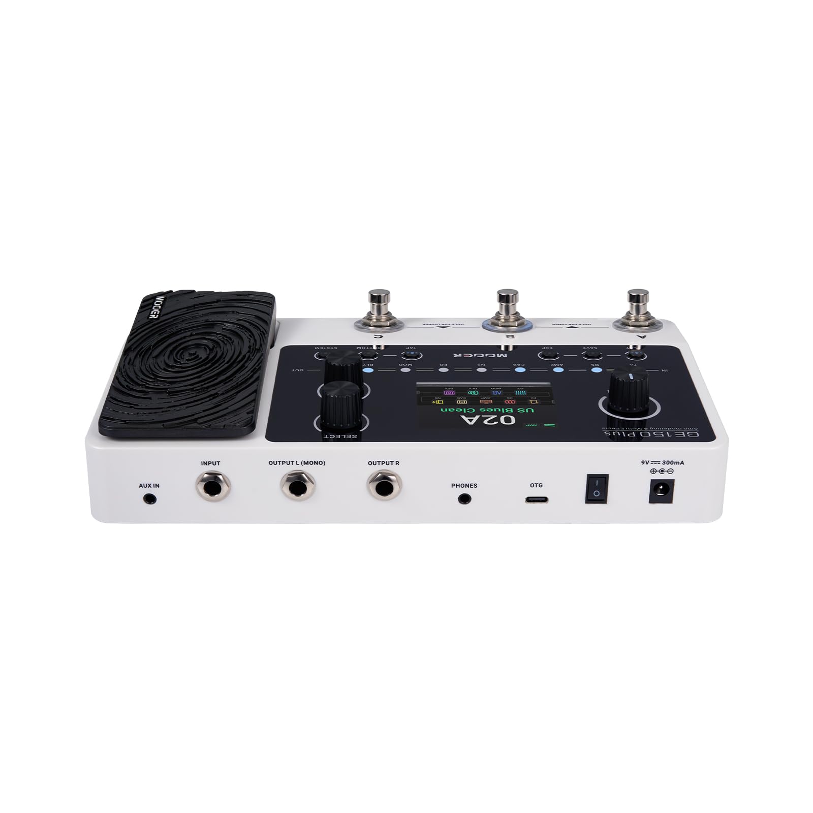 Mooer GE150 Plus Multi Effects Pedal für Gitarre | 55 Amp-Modellen, 170 Effekten, 80-Sekunden-Looper, Expression-Pedal und USB-C-Recording