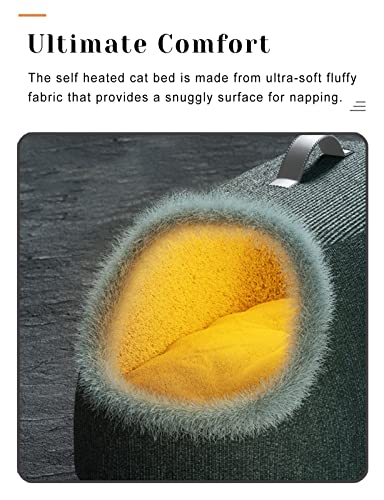 Cama calefactable para gatos y mascotas, 9 niveles ajustables miniatura 5