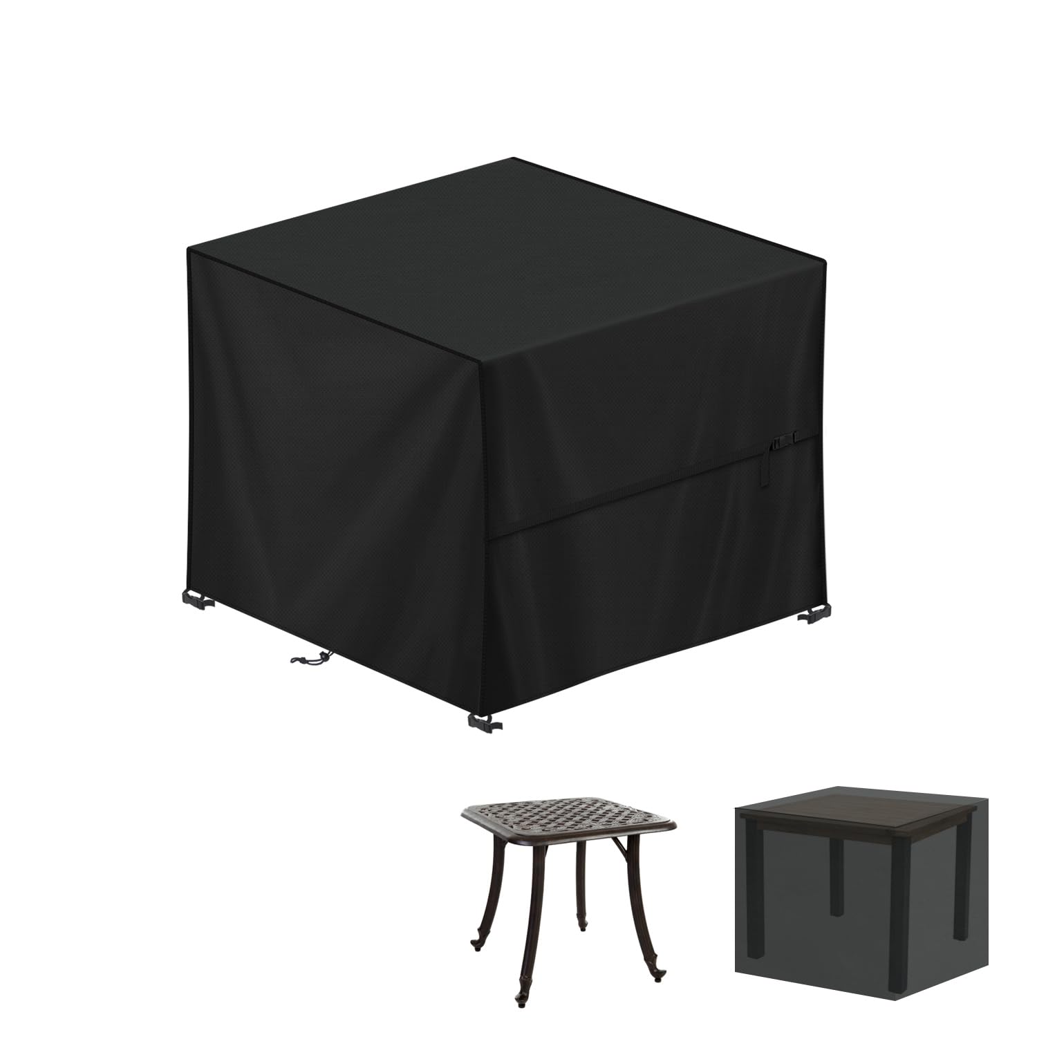 LAMUNI Funda Mesa Jardin Impermeable 70x70x70cm Funda Muebles Jardin Cuadrada Cubierta para Muebles de Jardin 420D Tela Oxford Cubierta de Mesa Exterior Funda Protectora Mesa, Anti Viento, Anti-UV