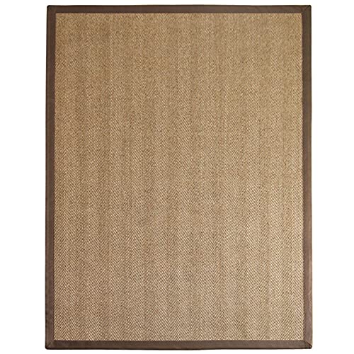 Alfombra tejida a mano de sisal natural para exteriores, antideslizante, moderna, de yute, ideal para interiores, entrada, patio, color marrón, 80 x 120 cm