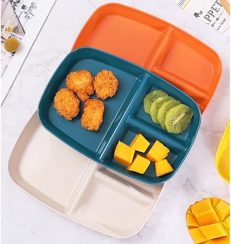 Image of Wheat Straw Plates Lightweight Dishes for Salad, Sushi, Side Dish, Fruit, Appetizer, Snack, Dessert, Salad, Pasta, Party, Wedding, Camping Dishwasher & Microwave Safe (Random, Pack of 6)