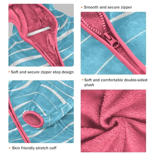 GuoChe Blue Sea Waves Boy Hooded Fleece Jacket3