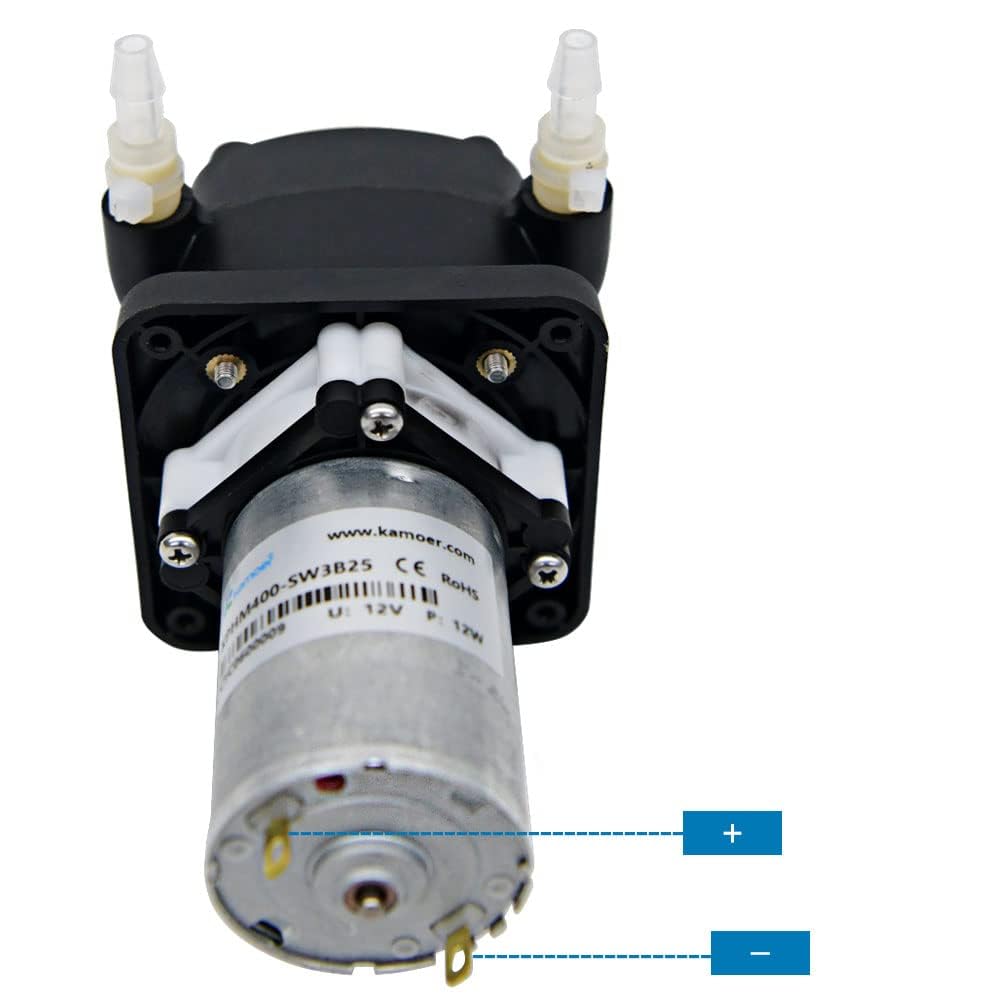 Kamoer KPHM400 Pompe péristaltique moteur cc brossé 12V, 400 ml/min | Moteur à balais 12 V pompe doseuse de liquide de laboratoire