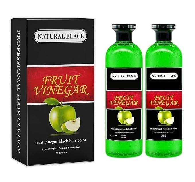 Fruit Vinegar Hair Color Colour Gel Natural Hair Color Dye for Black Hair Dye(500ml x 2) (M)