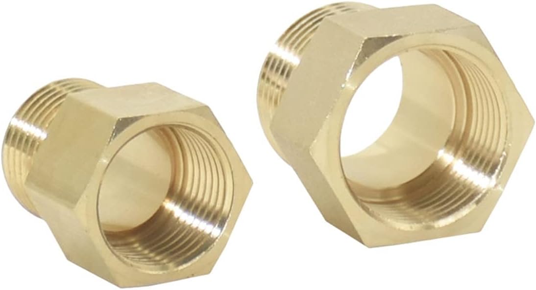Generic Utility Hose Butt Hose Connector Adapter Brass 1 inch to 3/4 1/2 Threaded Connector Male and Female Reduced Water Pipe Joint Repair Copper Fittings 1Pcs/1Inch to 3I4