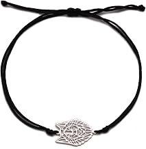 TEAMER Wolf Bracelet Fox Bracelet Dolphin Wax Rope Chian Bracelet Stainless Steel Animal Jewellery for Women
