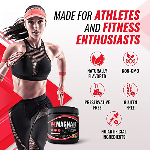Magnak Electrolytes Powder Mix, Recovery Drink For Workouts, Sports & Training, Hydration And Energy Drink Mix W/Magnesium, Potassium, Sodium & More, Gluten Free, Mixed Fruit Powder, 11.4 Oz #TOP1
