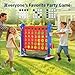 Giant 4 in a Row Game,Adjustable Height Board Jumbo 4-in-a-Row Game with Quick-Release Slider,Mini Basketball,Golf & Ring Toss Set for Family Party, Outdoor & Indoor