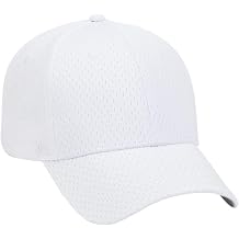 Otto Polyester Pro Mesh Gray Undervisor 6 Panel Low Profile Baseball Cap - White - One Size