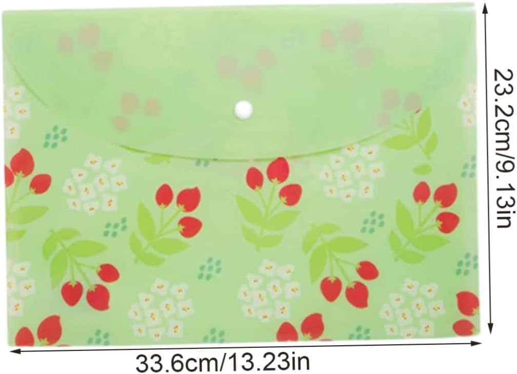 Plastic Envelope Floral Filling Document Folders A4 File Envelopes with Snap Closure, Plastic Envelopes with Snap Closure, 4pcs : Office Products
