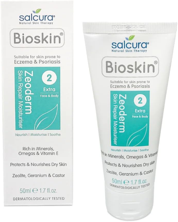 Natural Skin Therapy, Bioskin Zeoderm Skin Repair Moisturiser, Including Natural Ingredients Relieves Itchiness & Soothes Irritation, Ideal For Severely Dry & Dehydrated Skin 50ml