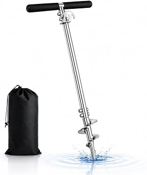 23" 38" 100" Shallow Water Anchor, 304 Stainless Steel Screw-in Boat Anchor Pole for Sandbar, Beach, Jet Ski, Kayak, Pontoon, Small Boat