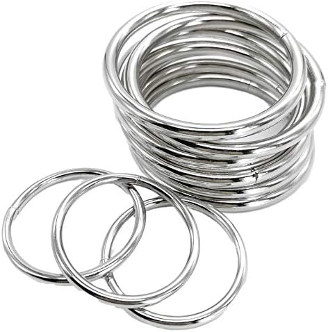 suo long Metal Macrame Rings Macrame Plant Hangers Macrame Kit 10 Pack Metal O Rings Buckle for Macrame Craft Ring (50MM)