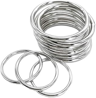 suo long Metal Macrame Rings Macrame Plant Hangers Macrame Kit 10 Pack Metal O Rings Buckle for Macrame Craft Ring (50MM)
