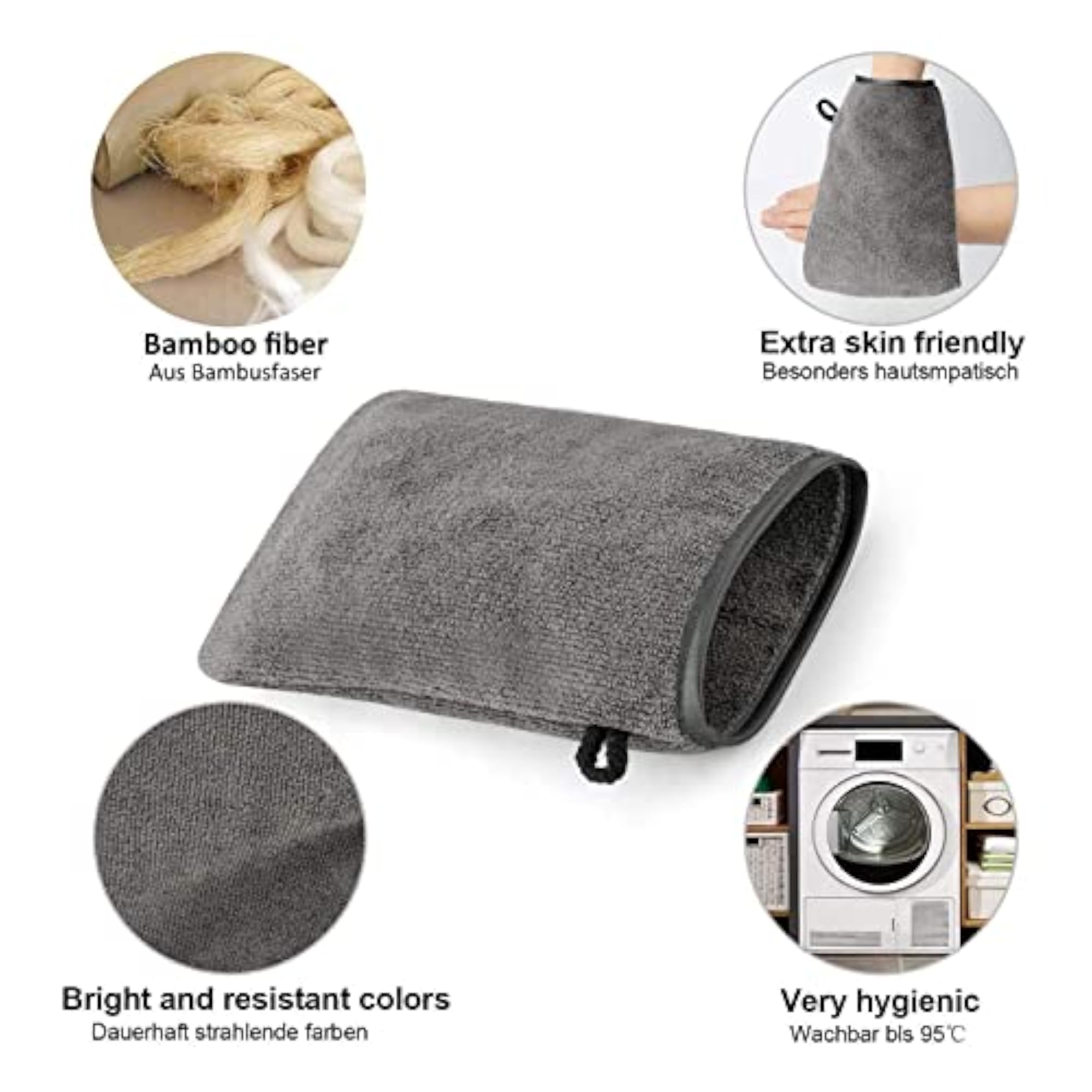10 Pack Microfiber Body Wash Mitts for Bathing