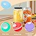 10 Sets Acrylic Lids For 16 oz Glass Cups with Straw Hole Reusable Colorful Spill Proof Lids Replacement Cup Cover Include 10P Striped Straw for 16oz Tumblers Can Beer Iced Coffee Cup(10Colors）