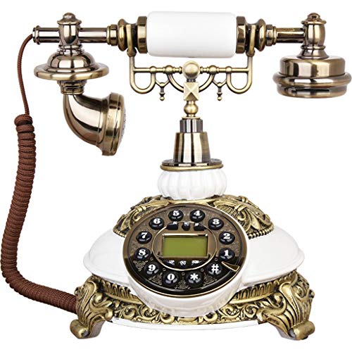 Resin Imitation Copper Retro Old Fashioned Rotary Dial Vintage Antique Designer Phone Antique Style Vintage Telephone Flower Ceramic Home Decor Desk Telephone Phone