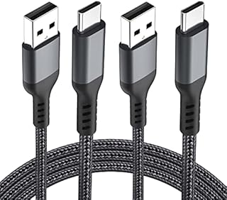 USB C Charger Cable 2M 2Pack Type C Charger Cable Fast Charging 3A Lead Nylon Braided for Samsung Galaxy S22 S21 S20 S10 S9 S8 Plus Note 10 9 8, Huawei P10 P9, Google Pixel, Sony Xperia XZ, LG