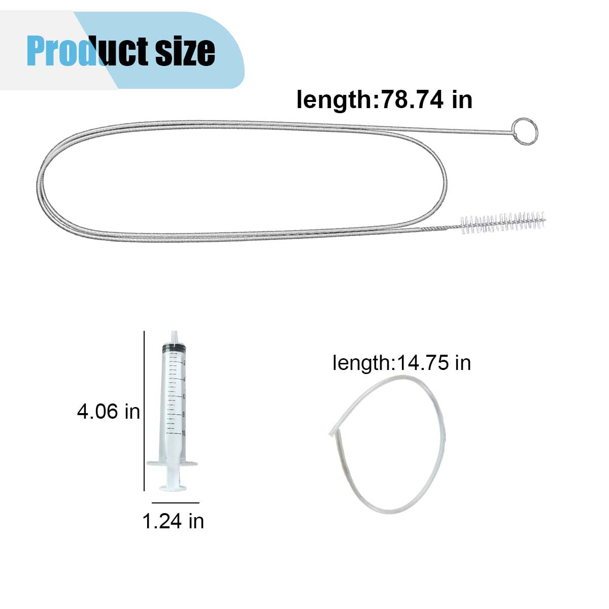 Car Sunroof Drain Cleaning Tool, 78'' Long Pipe Cleaner Drain Brush for Car, Flexible Tube Cleaning Brush, Pipe Cleaning Slim Drain Dredging Tool for Car Sunroof Windshield Wiper Drain Hole (2PCS)