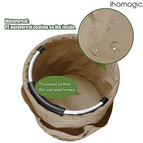 IHOMAGIC Multifunctional Storage Basket, Foldable Storage Bin, Round Tool Bag with Soft Handle - Image 4