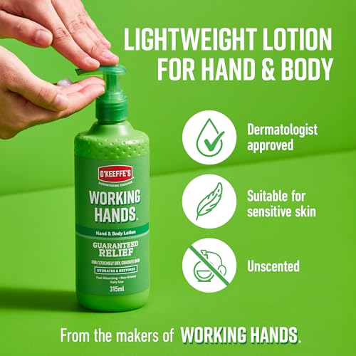 O'Keeffe's Working Hands Hand & Body Lotion, 315ml –Suitable for Sensitive Skin | Hydrates, Restores & Relieves Dry, Cracked Skin | Fast-absorbing, Non-Greasy & Suitable for Daily Use - Image 3