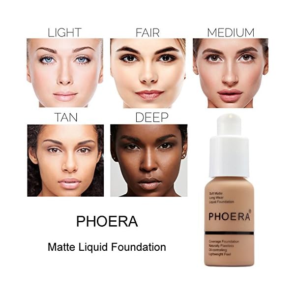 2-Pack-Phoera-FoundationDurable-waterproof-matte-foundation-matte-oil-control-concealer-foundation-cream-102-Nude-30ml 2 Pack PHOERA Foundation, Flawless Soft Matte 24HR Oil Control Full Coverage Foundation Makeup for Women.102 Nude-30ml