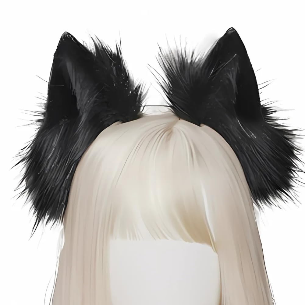 [ALVEIN] カチューシャ 猫耳 コスプレ ケモミミ 耳曲げ 耳 角度 調節可能 ふせ耳 たれ耳 モフモフ 狐耳 小道具 男�