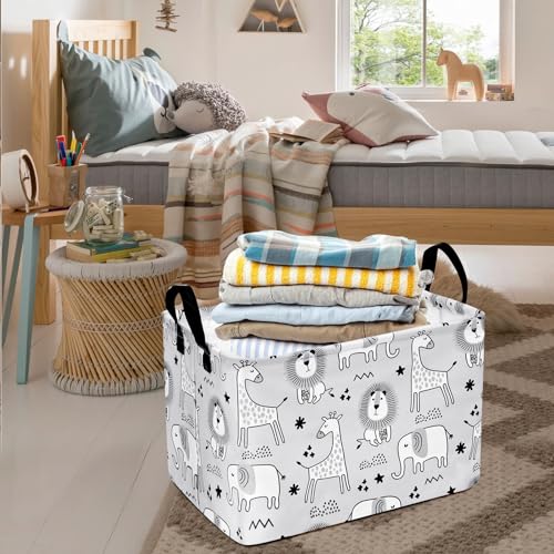 Image of MAIZMZ Kids Storage Basket Baby Foldable Toys Organizer Bins Decorative Gifts Bakset Waterproof Nursery Hamper Women Storage Cube Kids Laundry Basket for Home /Dorm /Kitchen /Pet /Office /Closet /Shelf /