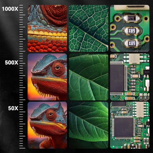 Image of Lukzer Digital Microscope 1000X Zoom with 4.3-Inch IPS LCD Screen, 1080P HD Video & Camara, 8 LED Lights, Type-C USB Portable Microscope for Industrial Use, PCB Soldering, Repairing & Jewelry