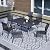 Anmutig 7 Pieces Patio Dining Set Outdoor Furniture with 6 Stackable Aluminum/Resin Chairs ? 63.5‘’ Rectangula Table Furniture Set