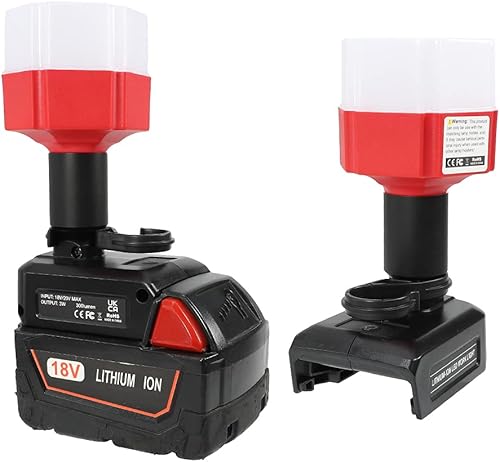 Miniatura 7 de Luz de trabajo LED inalámbrica para baterías de iones de litio Milwaukee de 18 V MAX, luz de escritorio de 12 W 1200 lm para acampar, trabajar en la