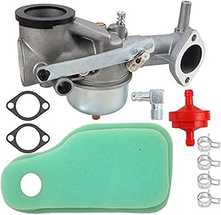Juego de carburador para cortacésped, tubo de carburador, filtro de aire, aceite para juntas de combustible, abrazaderas compatibles con 491590 390811 392152 con filtro 191700