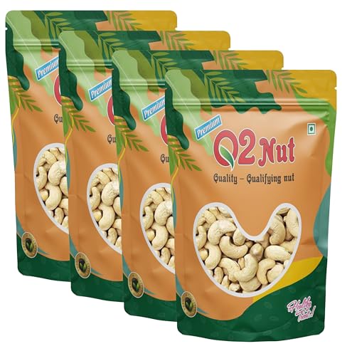 Image of Q2 Nut Kaju (Cashew) 1000 Grams (250 Grams X 4) for All Ages | High in Protein and Boosts Energy and Build Immunity | Healthy Nutritious Cashew Nut | Delicious Vegan & Crunchy Kaju Nut for Cooking and Raw Eating