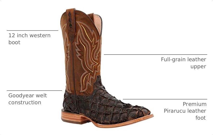 Image of Durango Premium Exotics Dark Brown Pirarucu Western Boot