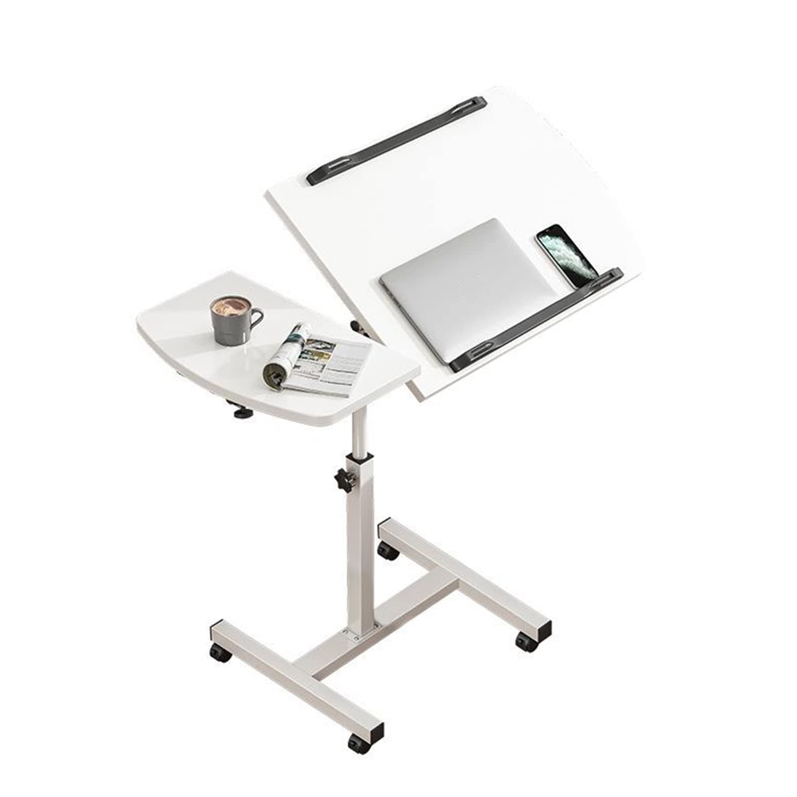 Buy Over Bed Table Wheeled Adjustable,with Mouse Board on Wheels,op 90