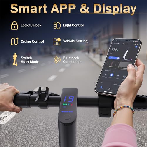 Image of Electric Scooter with 8.5 inch /10 inch Solid Tire, 350W /500W Powerful Motor & 19 /22 MPH Top Speed, 16 /25 Miles Long Range, Folding E Scooter with Dual Braking for Teens and Adults