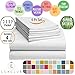 LuxClub 4 PC King Size Sheet Set Bed Sheets Deep Pockets Wrinkle Free Cooling Bed Sheets Machine Washable Hotel Bedding Silky Soft - White King
