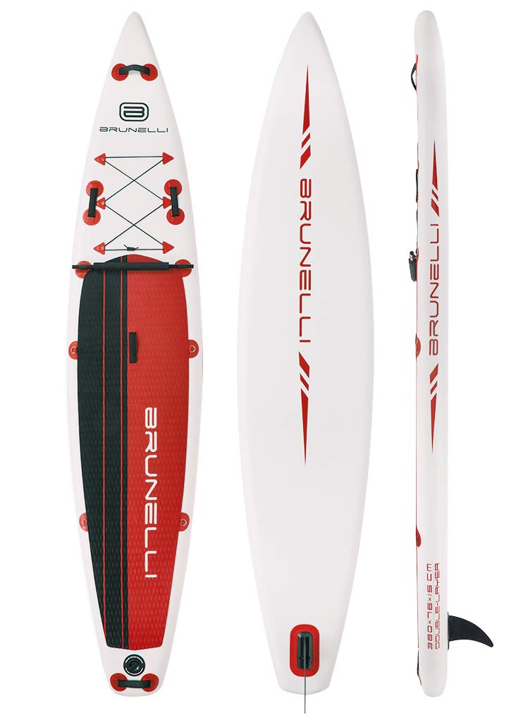Pack SUP Brunelli 12.6 Premium Tourisme - Paddle Isup Complet Avec Pagaie, Leash Et Siège Kayak, 381cm, Neuf