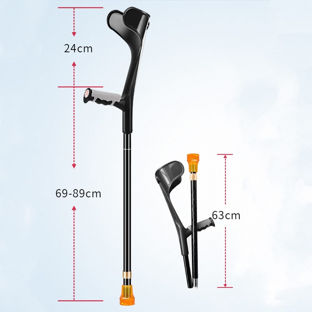 KADEUX Muletas De Antebrazo Plegables para Adultos, Muletas De Brazo Portátiles, Andador De Aluminio, Muletas De Viaje para Hombres Y Mujeres Muletas De Codo Plegables para Hombres Y Mujeres (Color :
