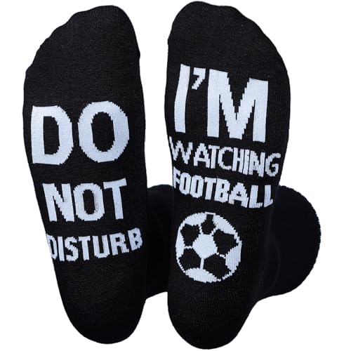 Himozoo Funny Socks, 'Do Not Disturb I'm Watching Football' Stitched, Stocking Fillers for Men Women, Christmas Birthday Fathers Gifts, Novelty Gift Socks For Husband Boyfriend