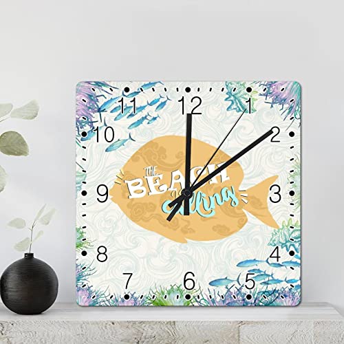 Horloge murale océan Betta 30cm silencieuse pendule decoration plage rustique - 2