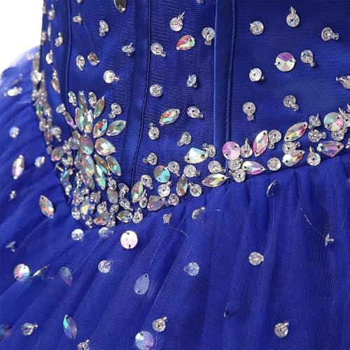 Strapless Sweetheart Quinceanera Dresses Lace Tulle Beaded Princess Evening Dress Ball Gowns A-line Prom Dress Long4