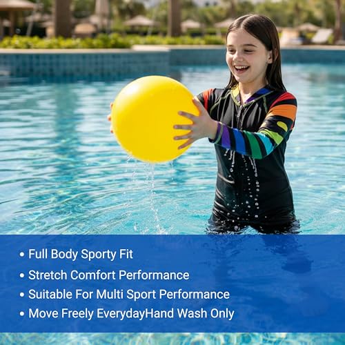 Image of ZIUM Girls 4 Way Lycra Swimsuit Cum Diving Suit with Print & Plain Options