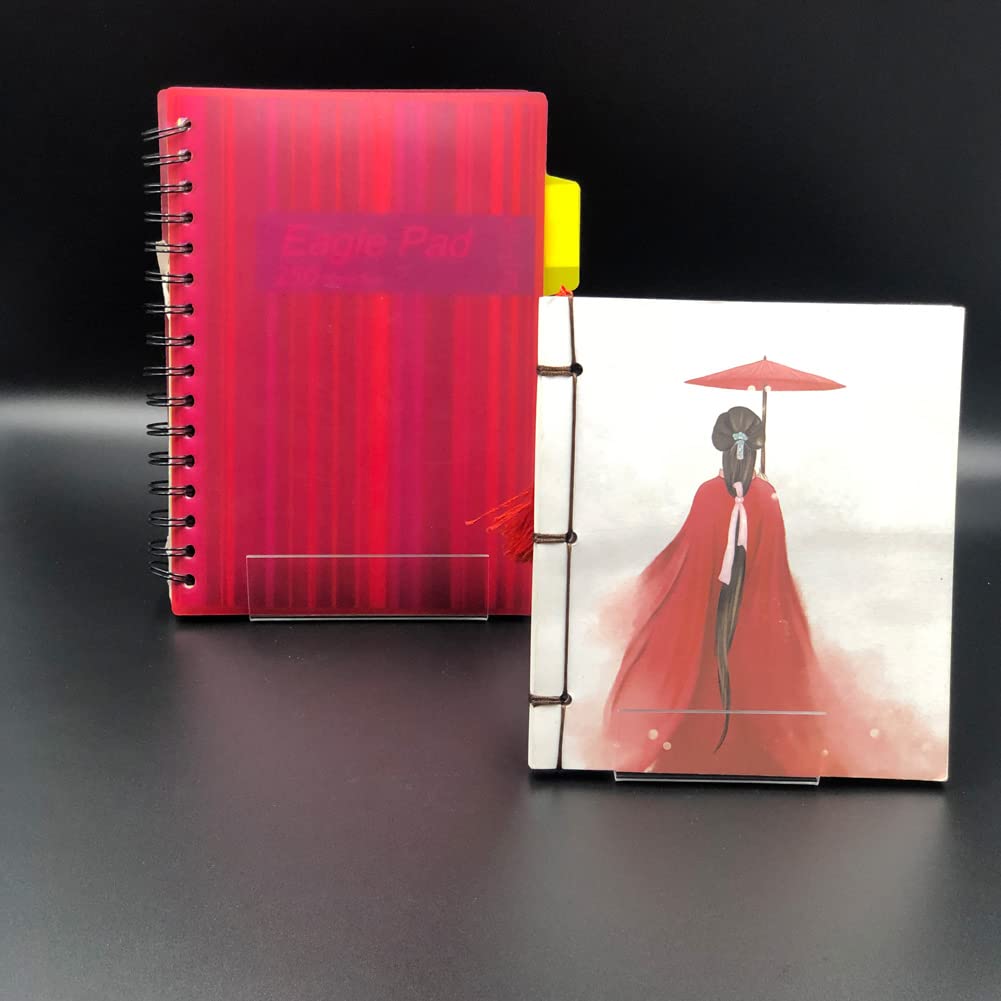 Leggio per libri in acrilico trasparente con bordo, espositore trasparente per visualizzare immagini, libri, libri di cucina, menu, fogli musicali, CD, quaderni, opere d'arte (10, L)