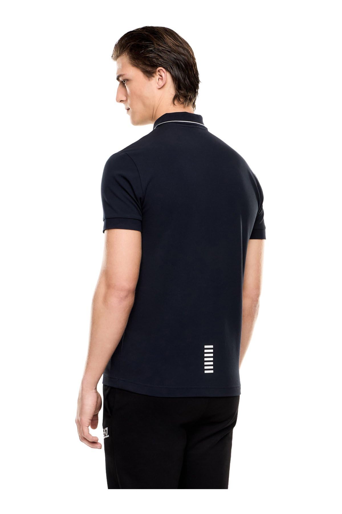 EA7 Hombre Polo con Logo Recortado, Blue
