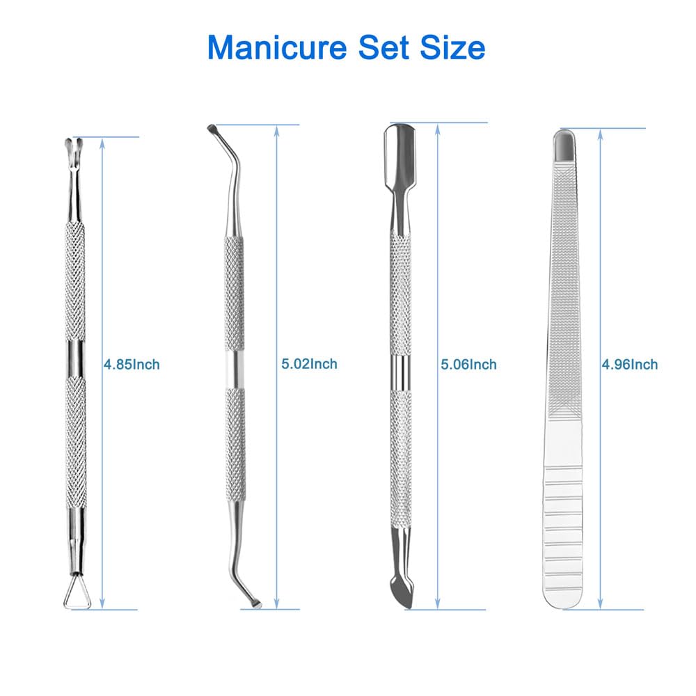Professionelles Nagelhautpflege-Werkzeug-Set, 6-teiliges Nagelkunst-Set, Nagelhautzange aus Edelstahl und Nagelhautschieber-Set, für Zuhause & Salon