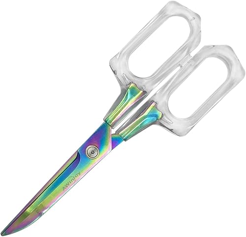 AWinjoy Tijeras, suministros de oficina estéticos modernos, tijeras para manualidades, tijeras de transparencia para adultos y niños para oficina,